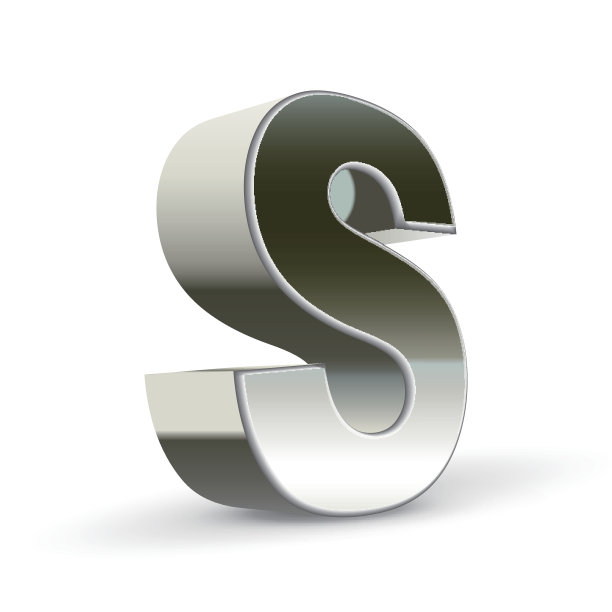 3d银钢字母S图片下载