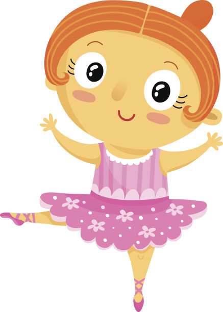芭蕾舞女演员，卡通人物孤立在白色上图片下载