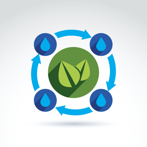向量自然循环系统概念图标。生态标志图片下载