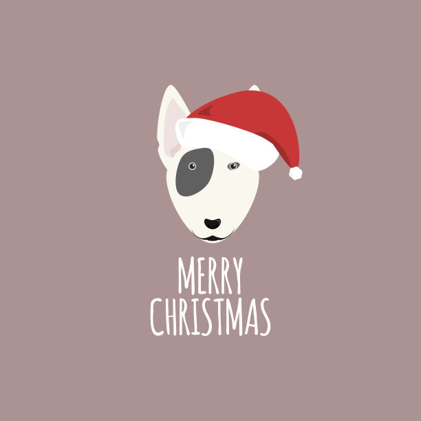 圣诞贺卡，斗牛梗图片下载