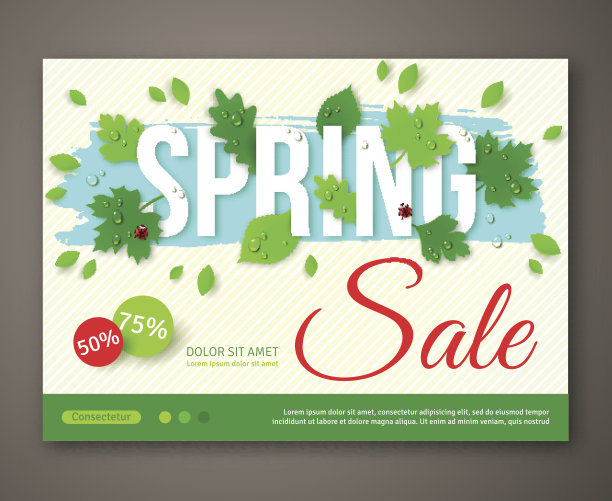 一个矢量插图的春天销售传单设计图片下载