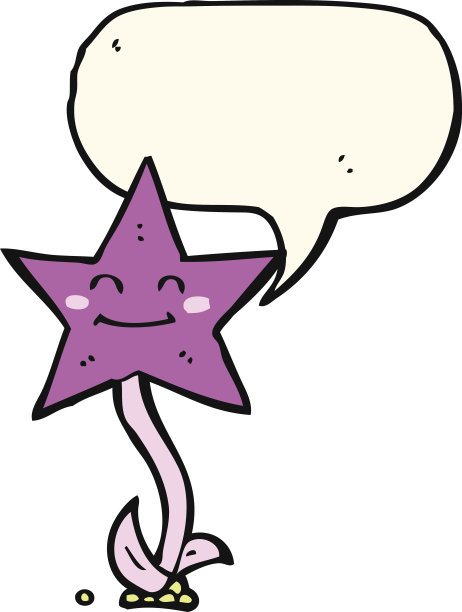 卡通明星花带语音泡泡图片下载