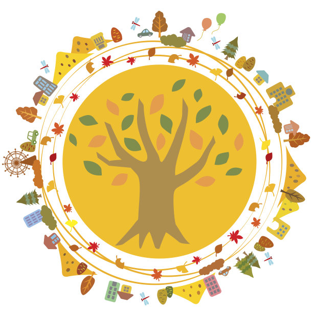 秋叶是一个美丽的小镇图片下载