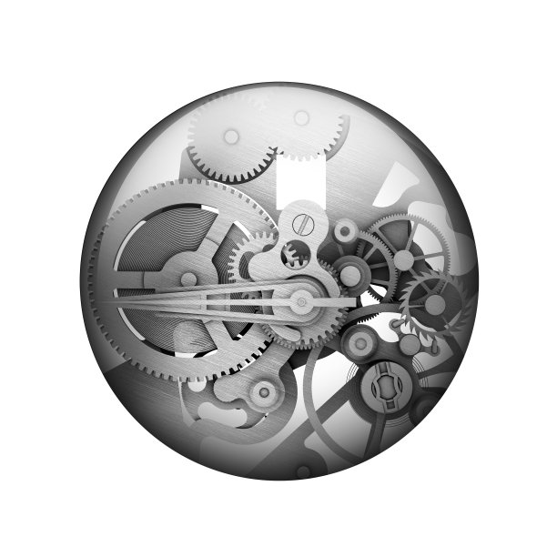 金属齿轮。球面光滑的按钮图片下载
