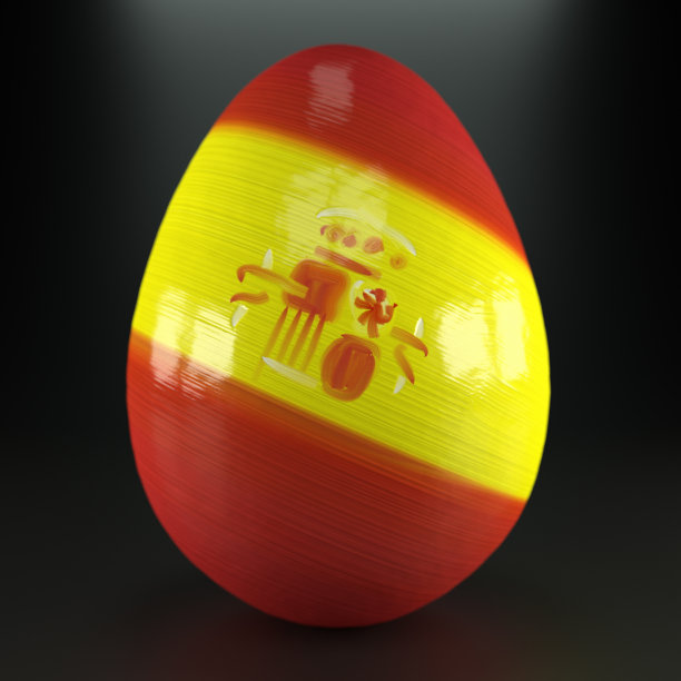 蛋壳上画着西班牙国旗图片下载