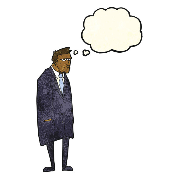 卡通坏脾气的人带着思想泡泡图片下载