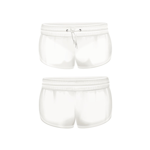 矢量白色短裤为妇女孤立在白色背景图片下载