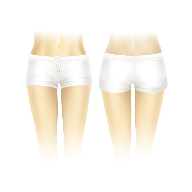 矢量白色短裤为妇女孤立在白色背景图片下载