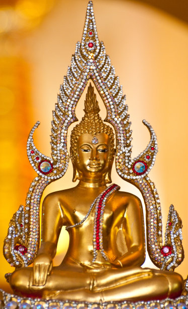 古代佛像与黄金背景图片下载