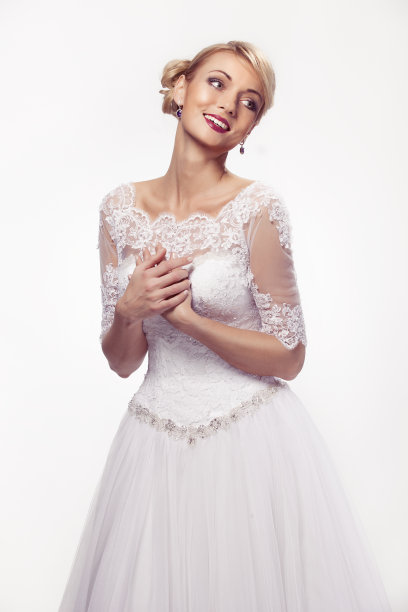 穿着婚纱的漂亮女人的肖像图片下载