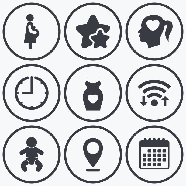 孕妇图标。婴儿，怀孕，衣服。图片下载