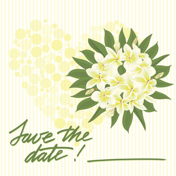 贺卡与热带花卉图片下载