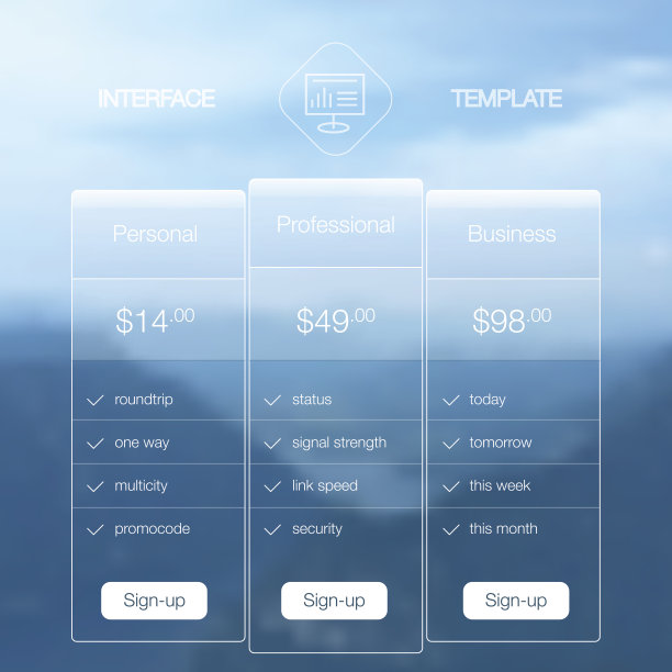 现代用户界面屏幕模板，为移动智能手机或图片下载