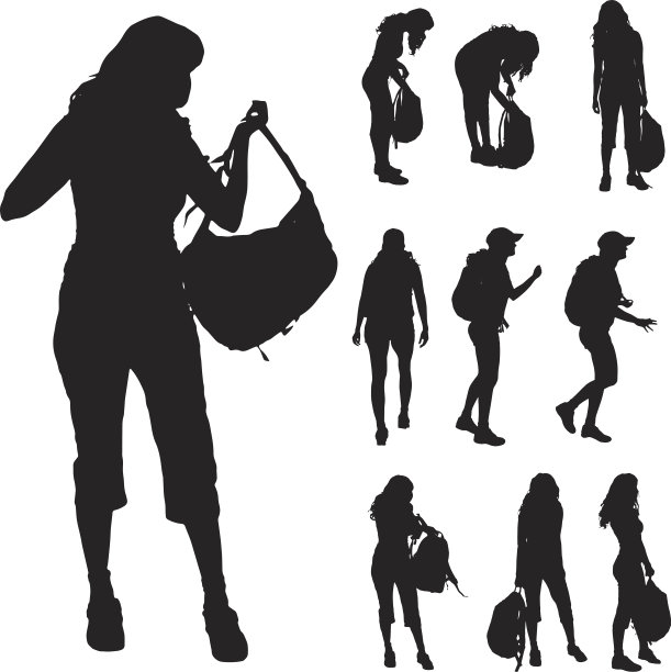 矢量剪影的女人。图片下载