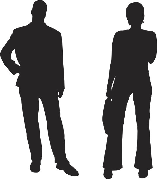 矢量剪影的商业人士。图片下载