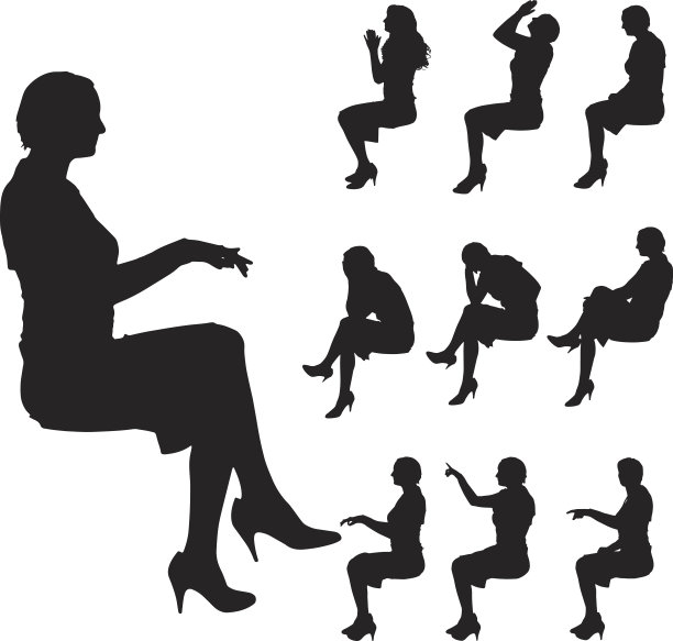 一个女人的矢量剪影。图片下载