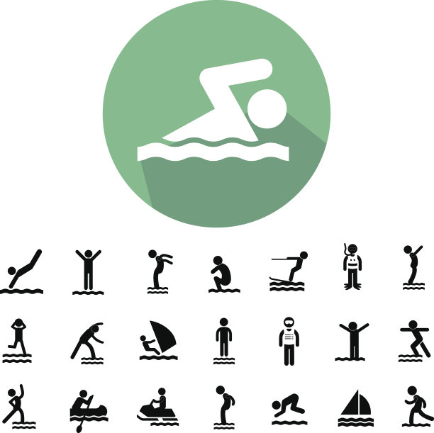 水上运动图标集图片下载