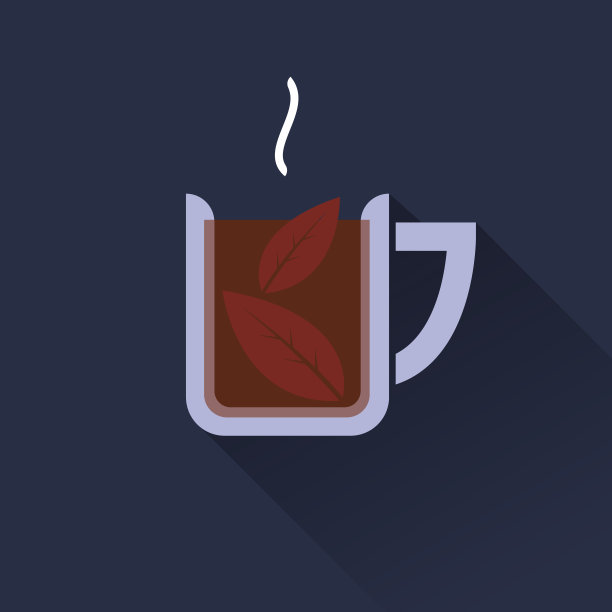 平面颜色设计矢量茶杯图标图片下载