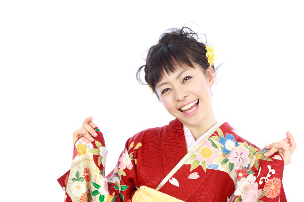 和服的女孩快乐图片下载