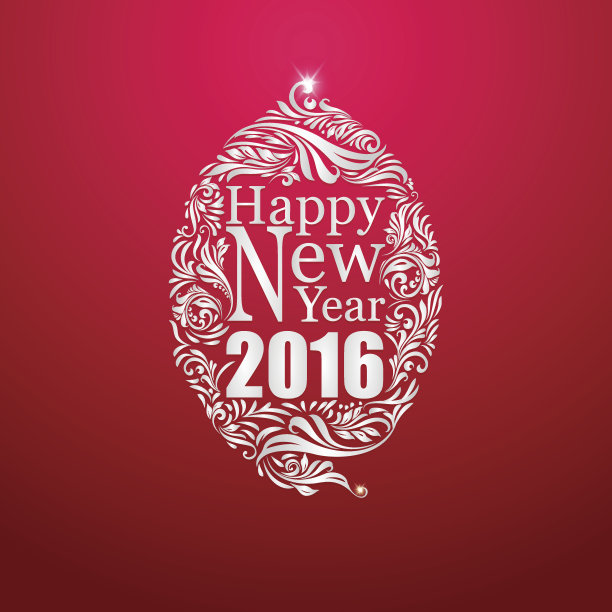 新年上的红色辉光背景矢量设计图片下载