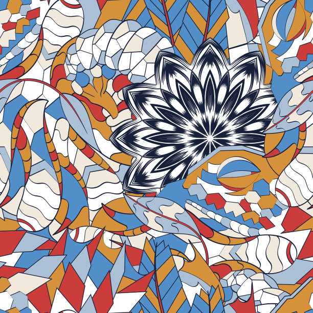 窗饰的点缀。民族曼海蒂曲线涂鸦设计。向量。图片下载