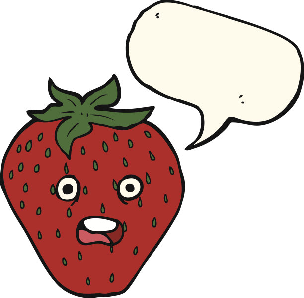 卡通草莓与语音泡泡图片下载