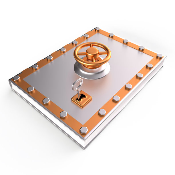 书籍和锁，3D图片下载