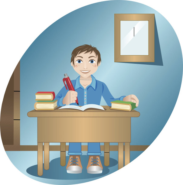学生坐在桌子旁图片下载