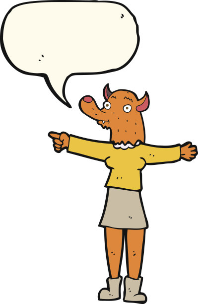 卡通指向狐狸精和语音泡泡图片下载