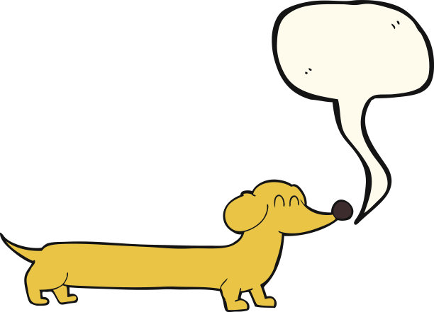 卡通腊肠与语音泡泡图片下载