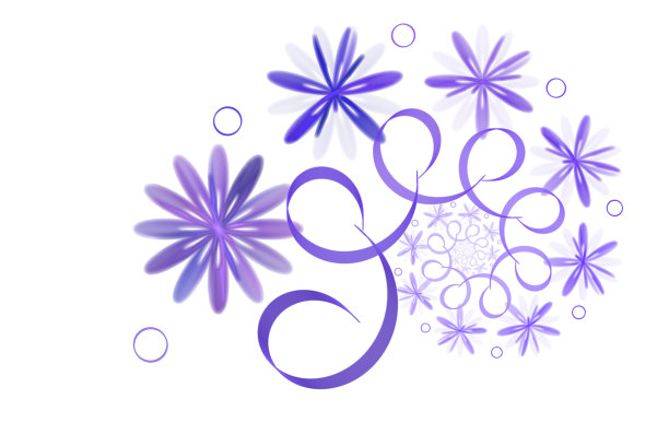 蓝色抽象分形图片下载