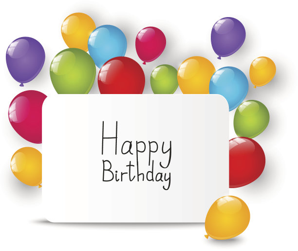 生日背景与彩色气球图片下载