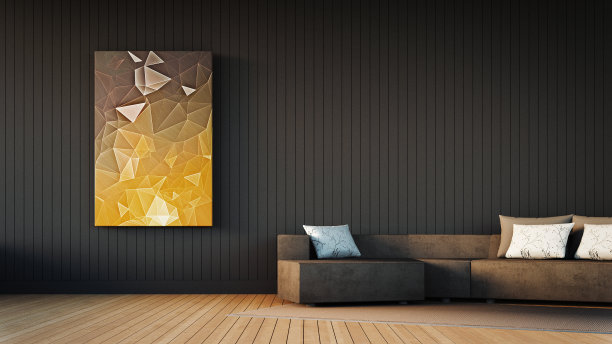 灰色的沙发和画框图片下载