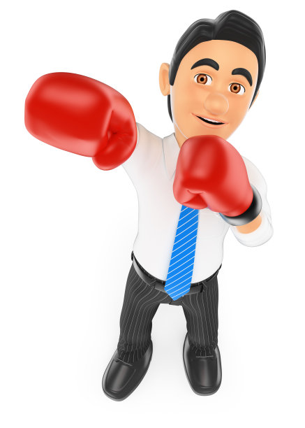 3D商人与拳击手套图片下载