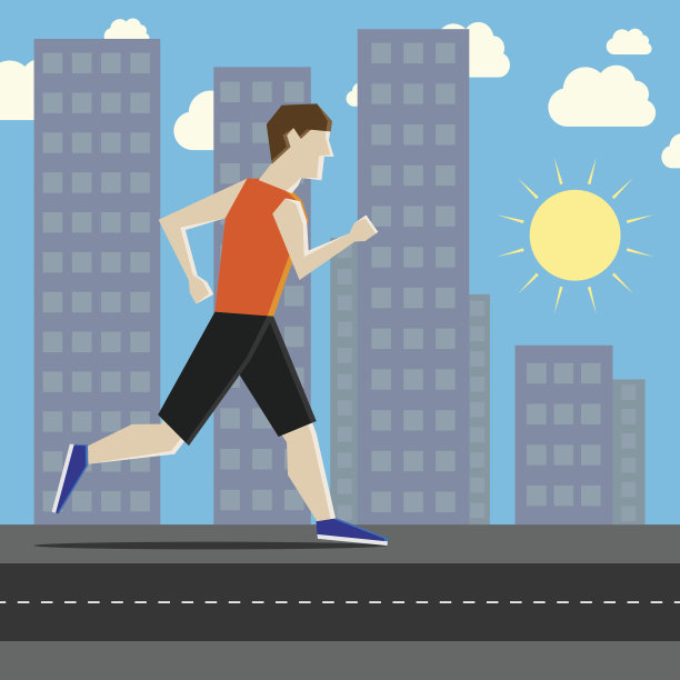 男人在城市里奔跑图片下载