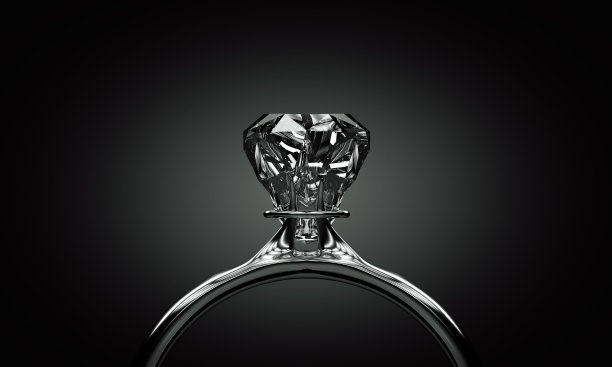 在黑暗中闪闪发光的钻石戒指图片下载