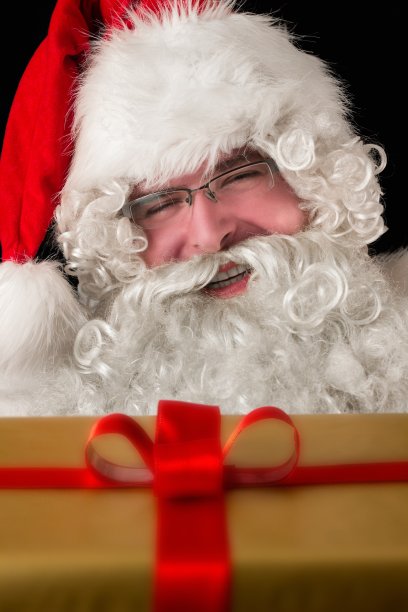 圣诞老人赠送礼物的照片图片下载