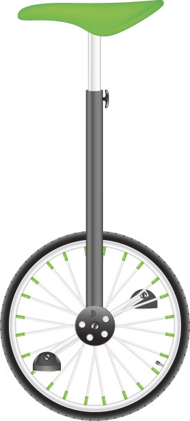 马戏团自行车黑色和银色的设计与绿色的座位图片下载
