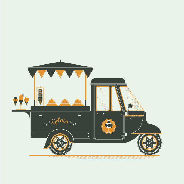 冰淇淋和冰淇淋车图片下载