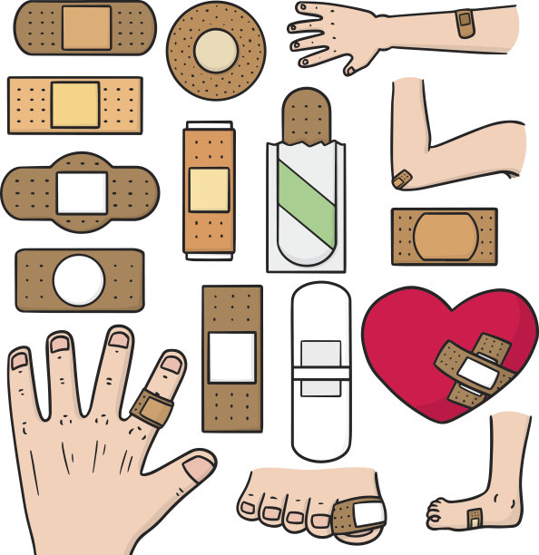 医用石膏的矢量套图片下载