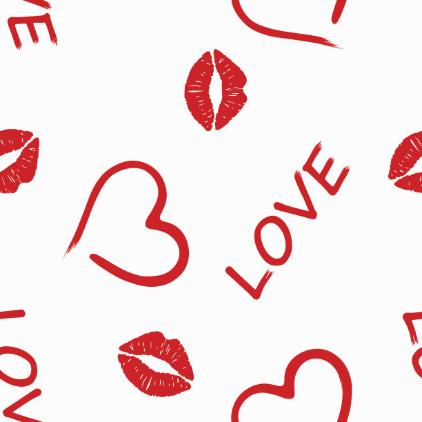 无缝背景与亲吻图片下载