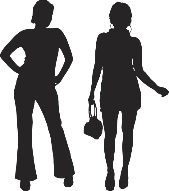 一个女人的矢量剪影。图片下载