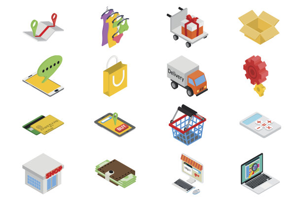 等距销售图标集图片下载