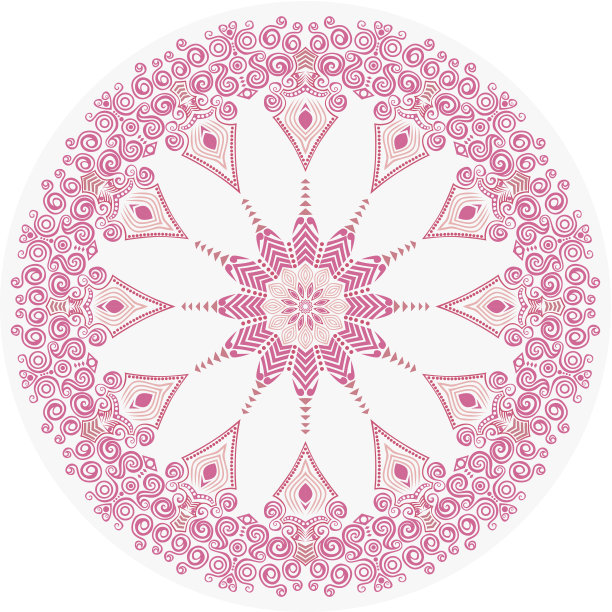 装饰性的圆形花边图案，圆形背景与许多细节图片下载