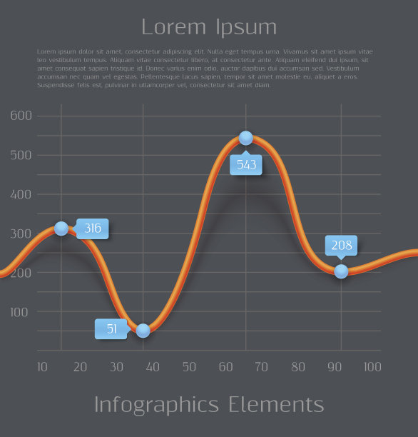 现代橙色三维业务图图形信息图元素图片下载