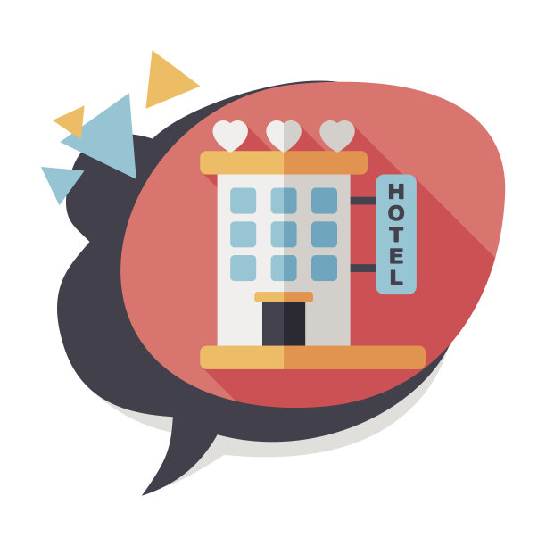 情人节酒店的长影子图标，eps10图片下载