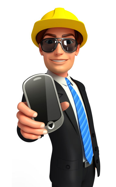 年轻的商人与移动图片下载