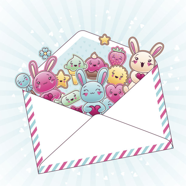 可爱的儿童背景与卡哇伊涂鸦图片下载