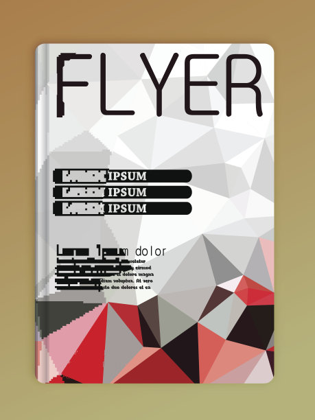 宣传册设计模板抽象的圆，多边形的白色和Re图片下载