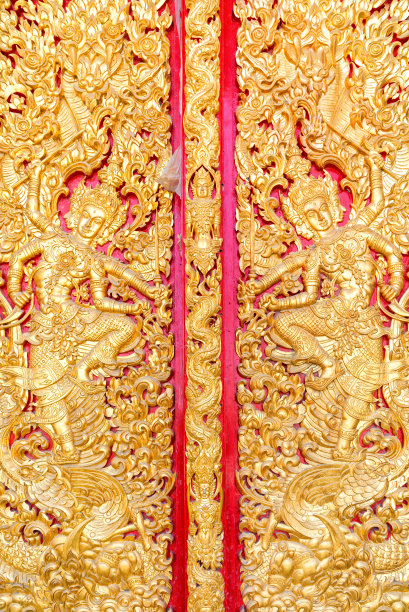 泰国寺庙传统泰式图案装饰。图片下载